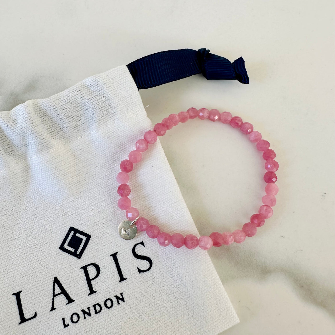 pink tourmaline children's gemstone bracelet