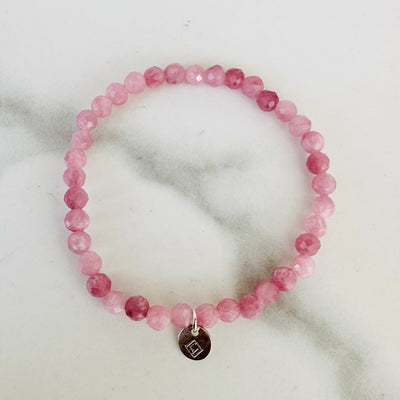 pink tourmaline children's gemstone bracelet