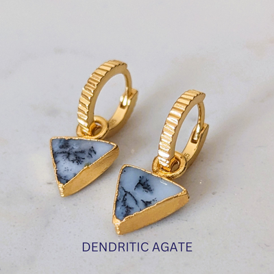 dendritic agate earrings