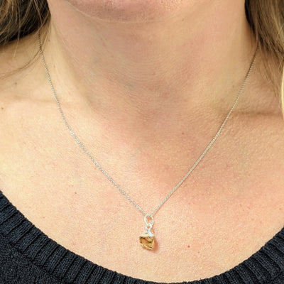 sterling silver citrine November birthstone necklace