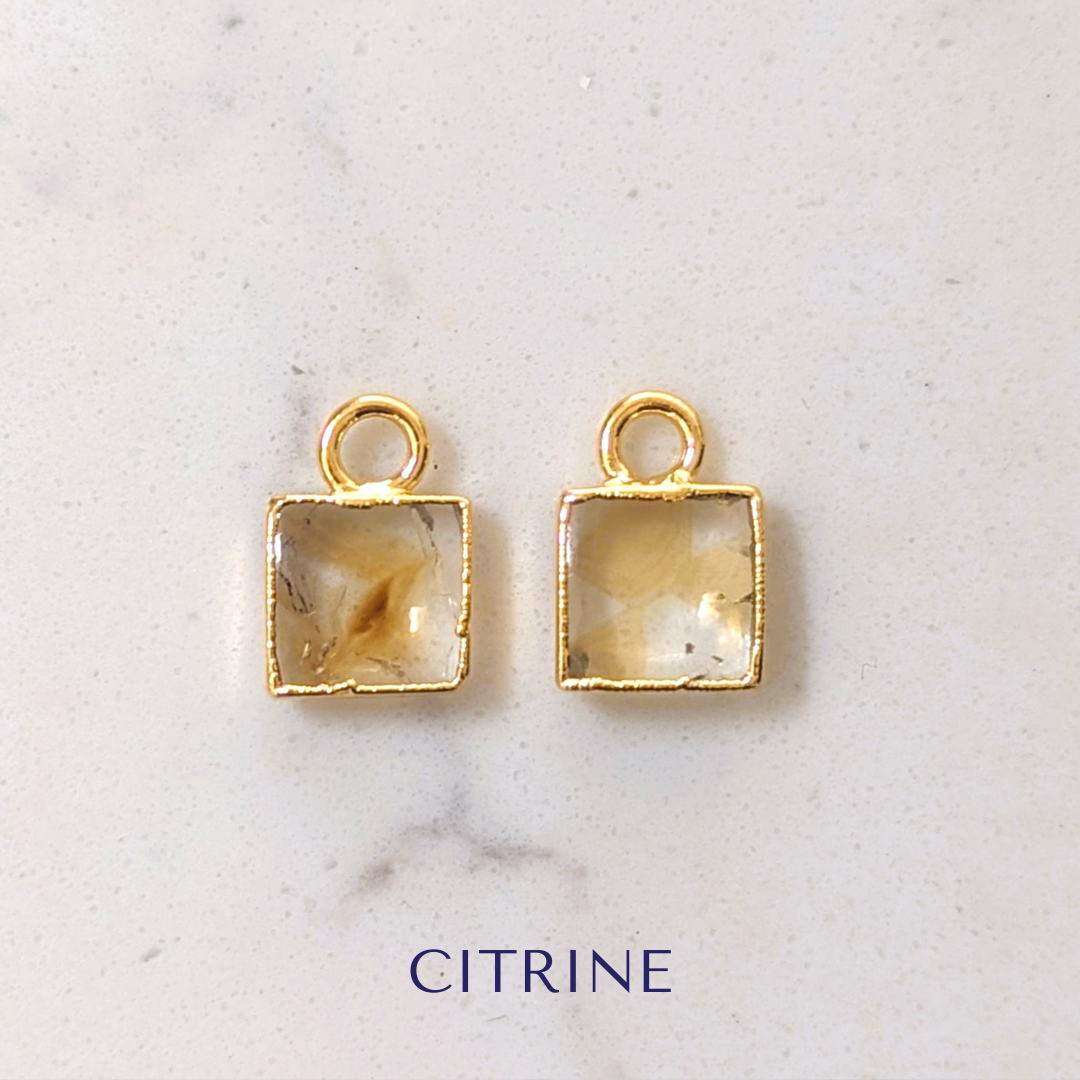 The Square Interchangeable Gemstone Earring Charms