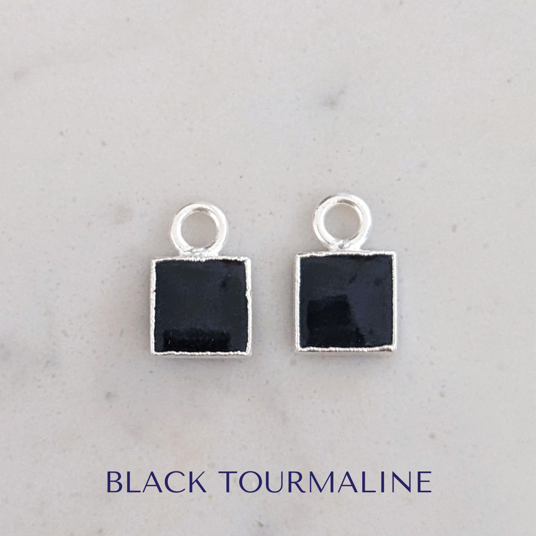 The Square Interchangeable Gemstone Earring Charms