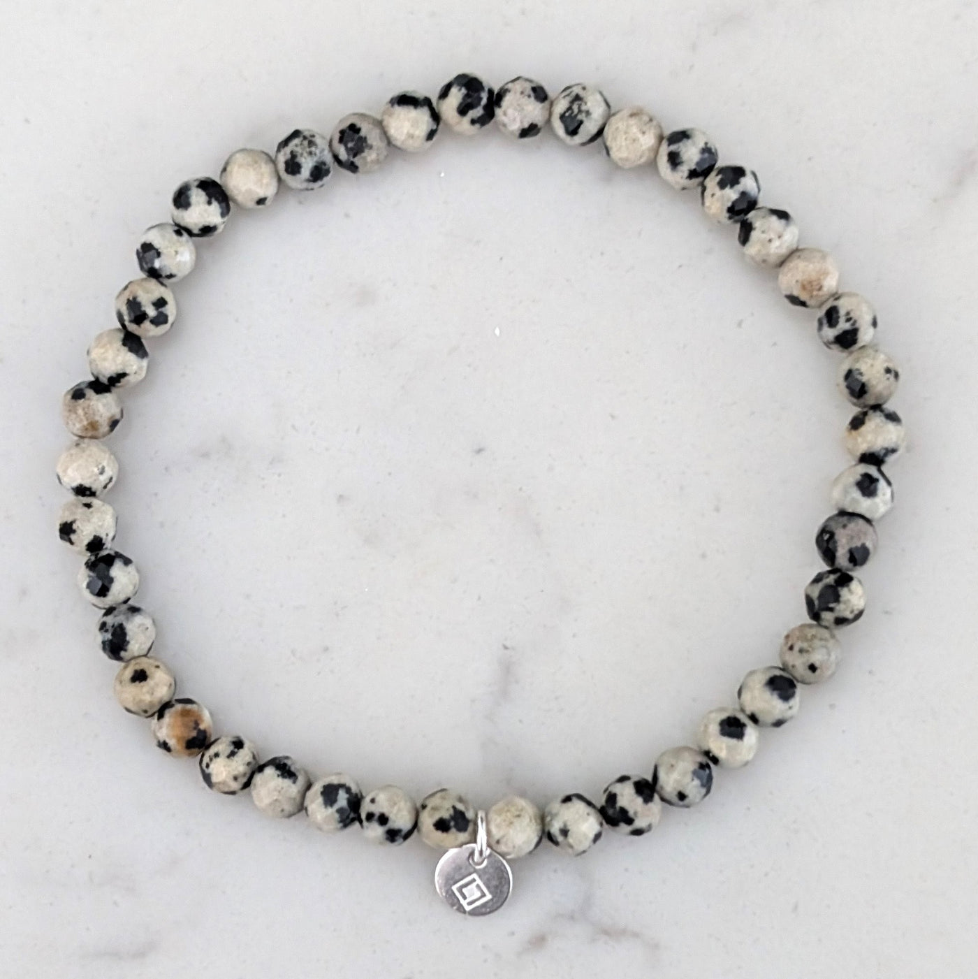 dalmatian jasper gemstone bracelet