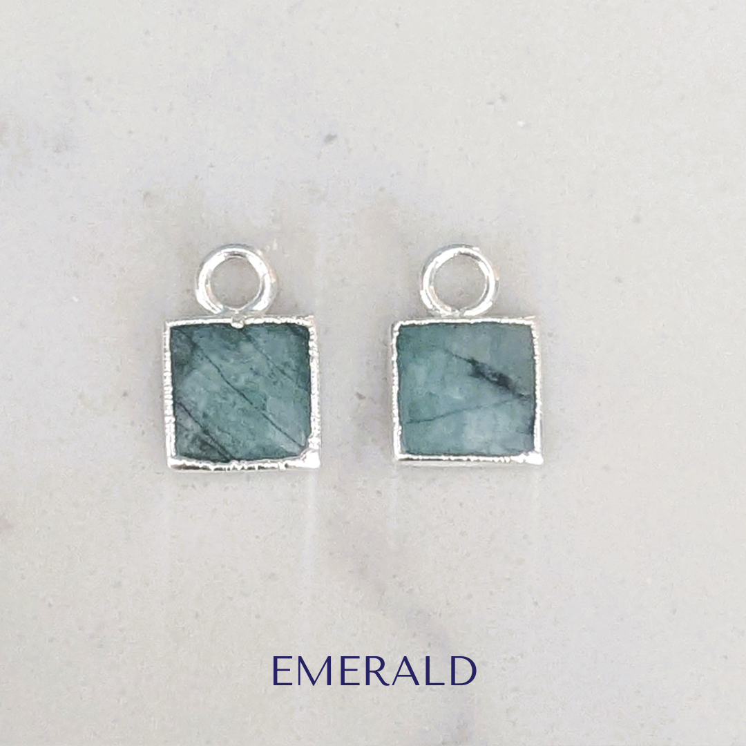 The Square Interchangeable Gemstone Earring Charms