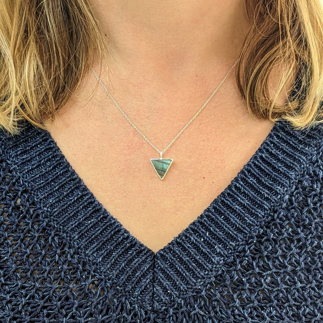 Triangle Necklaces Lapis Necklace Turquoise Necklace Labradorite orders Necklace Sterling Silver Necklace