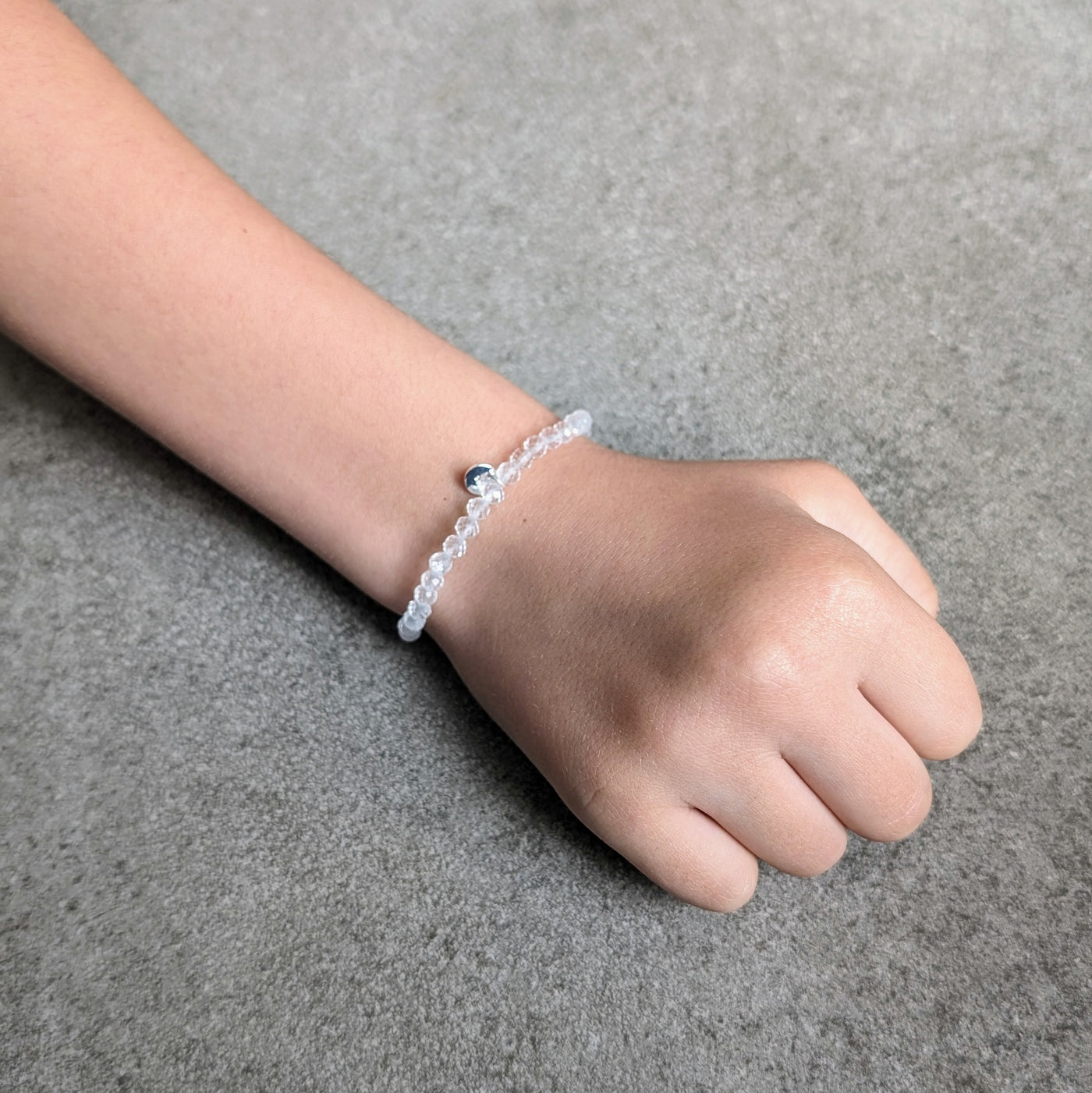 Clear quartz children's gemstone bracelet 