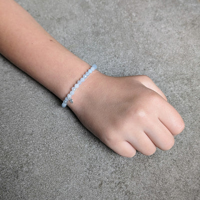 Aquamarine children's gemstone bracelet 
