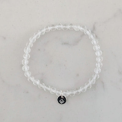 Clear quartz children's gemstone bracelet 