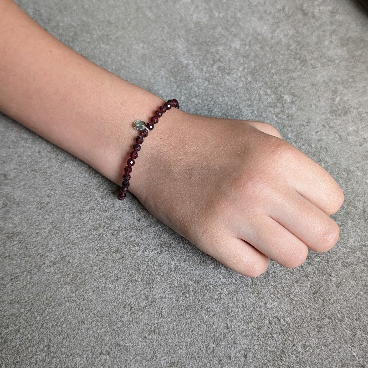 Garnet children's gemstone bracelet 