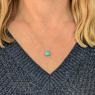 Turquoise Teardrop December Birthstone Necklace