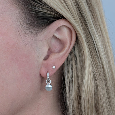 The Orb Aquamarine March Birthstone Earrings