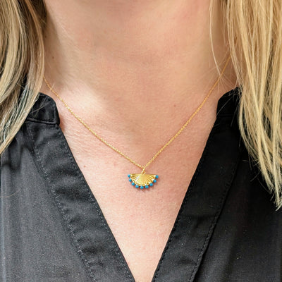 The Fan Turquoise Pendant Necklace