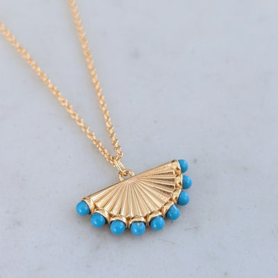 The Fan Turquoise Pendant Necklace