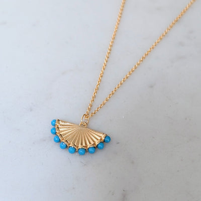 The Fan Turquoise Pendant Necklace