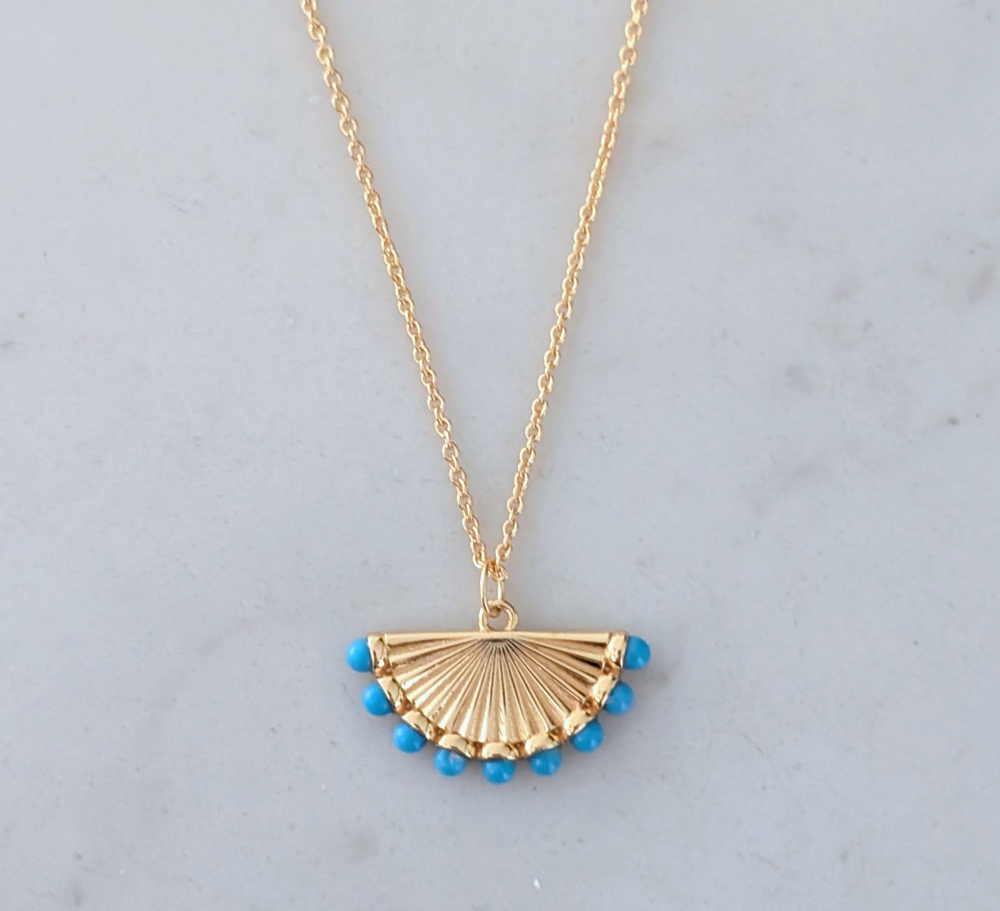 The Fan Turquoise Pendant Necklace