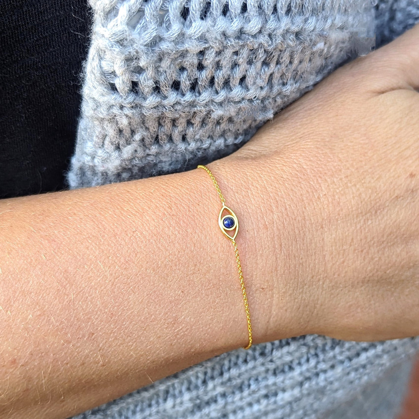 gold vermeil evil eye bracelet