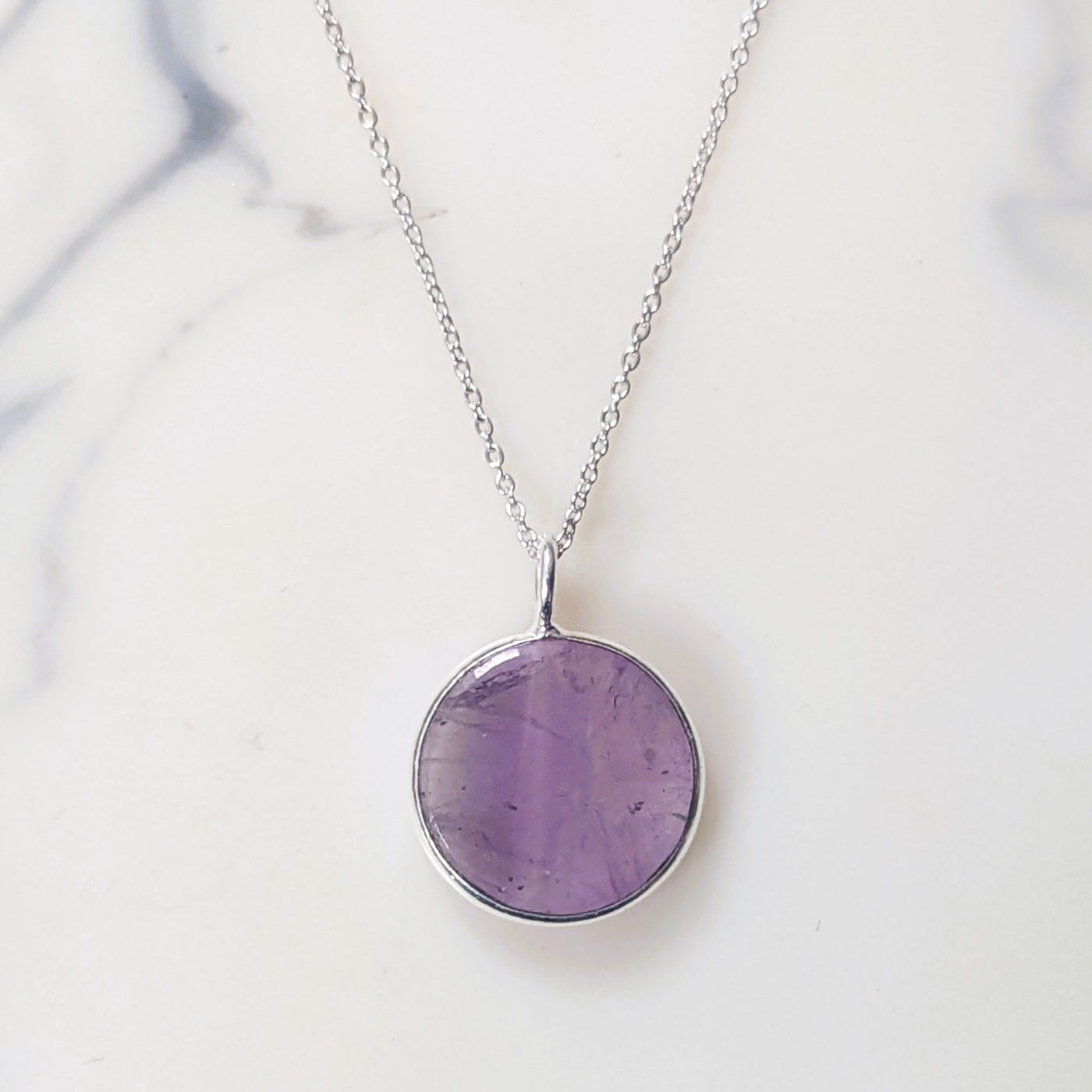 sterling silver amethyst February birthstone necklace