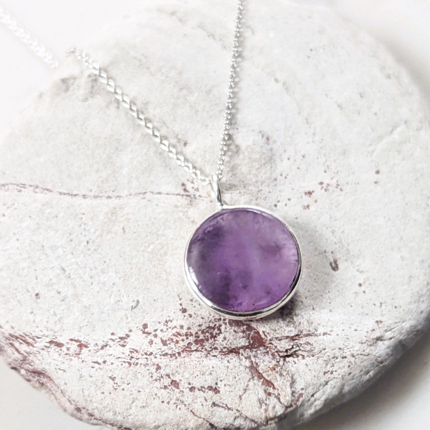 sterling silver amethyst February birthstone necklace