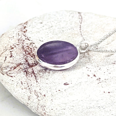 sterling silver amethyst February birthstone necklace