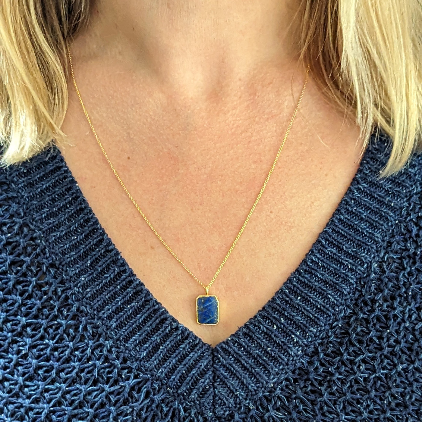 The Rectangle Lapis Lazuli Necklace