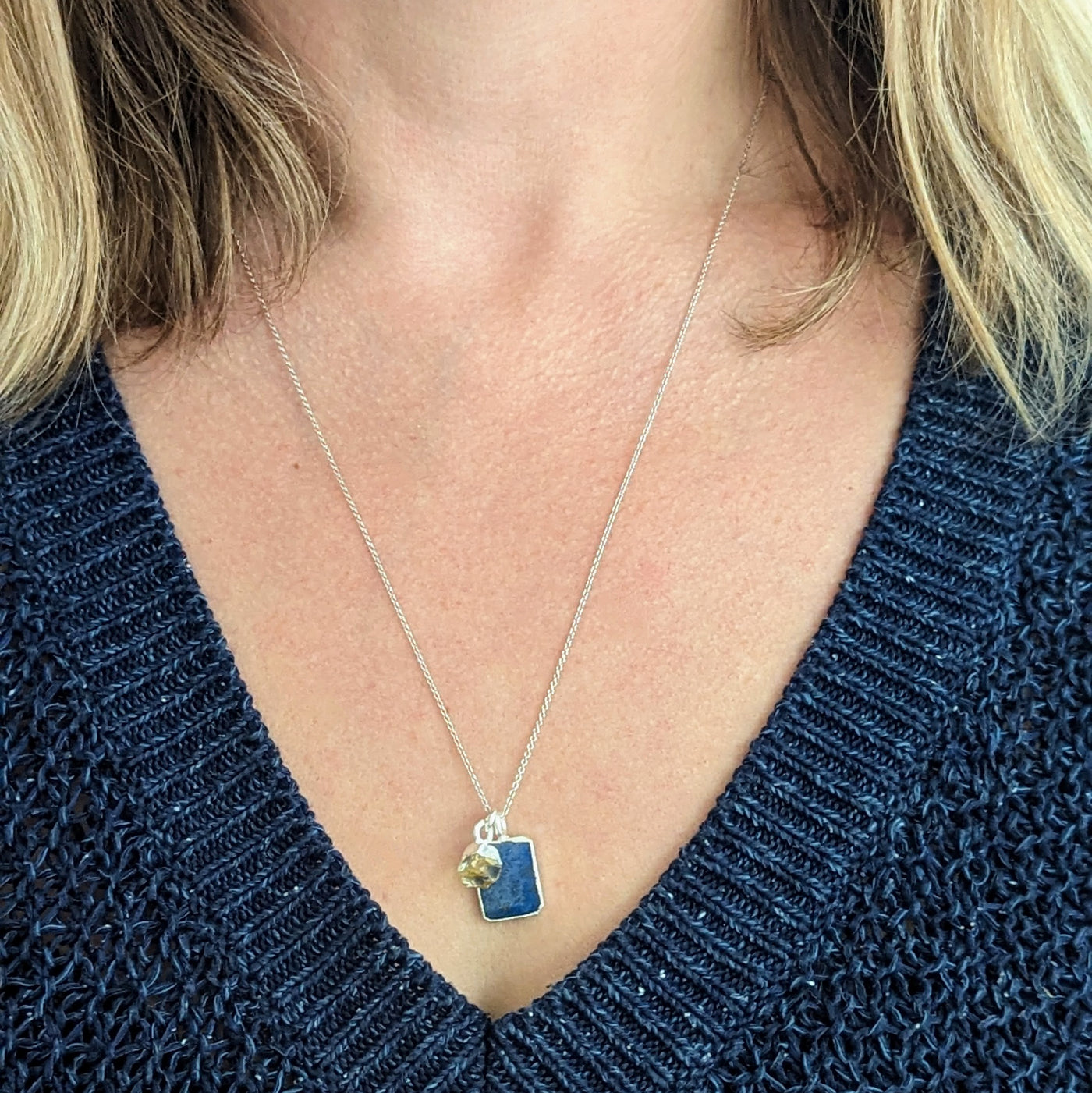 The Duo Lapis Lazuli Necklace