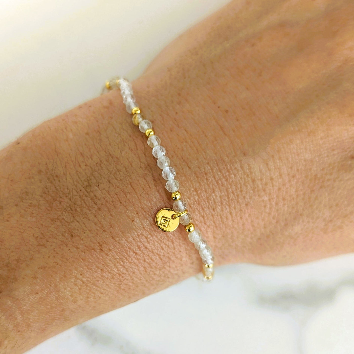 golden rutile quartz gemstone bracelet