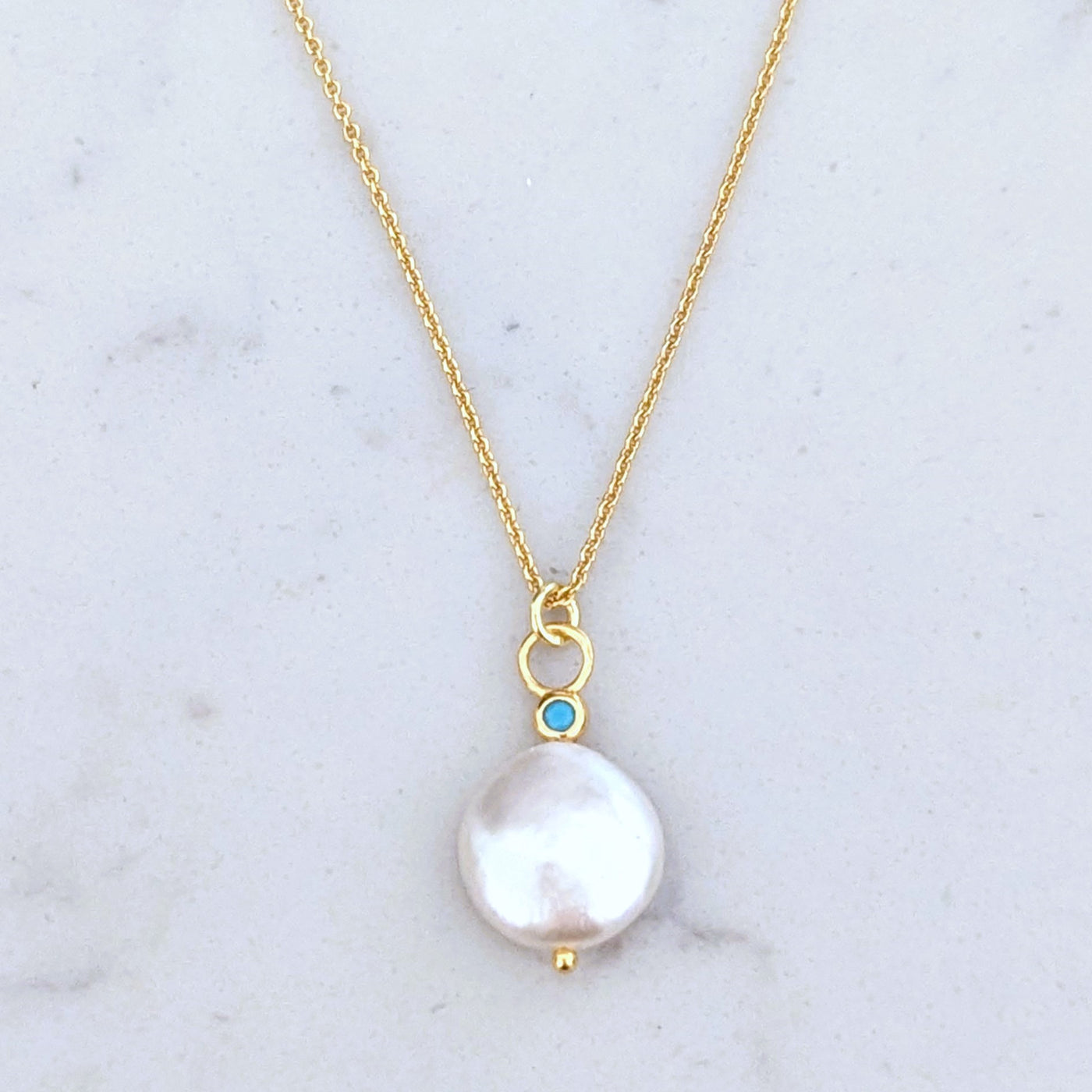 baroque pearl and turquoise pendant necklace
