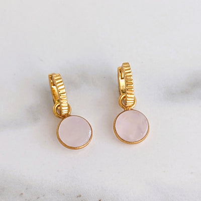 rose quartz January birthstone earrings