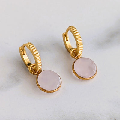 rose quartz January birthstone earrings