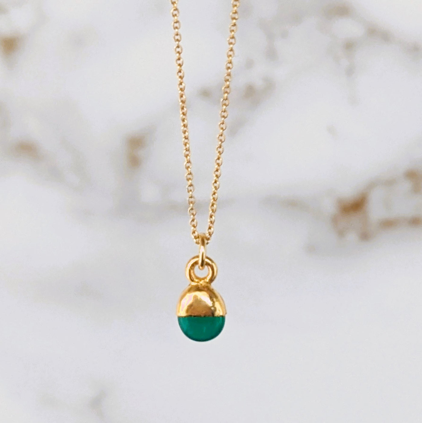 green onyx gold necklace
