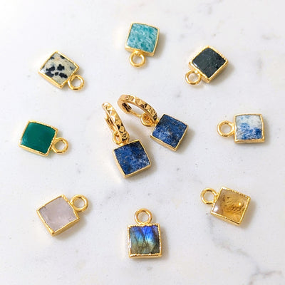 The Square Interchangeable Gemstone Earring Charms