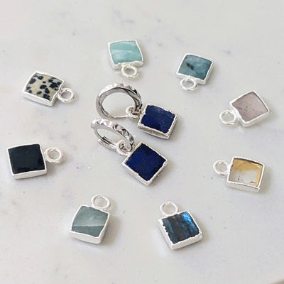 The Square Interchangeable Gemstone Earring Charms