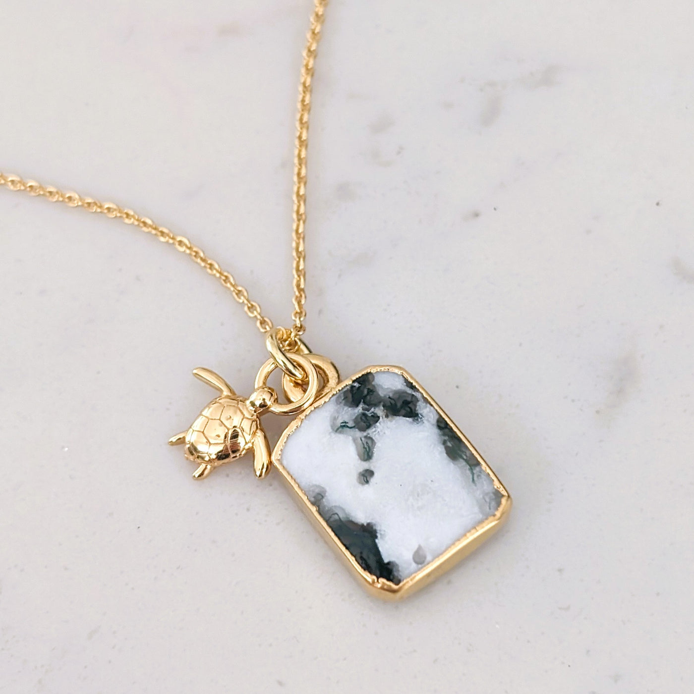 The Duo Tree Agate Necklace