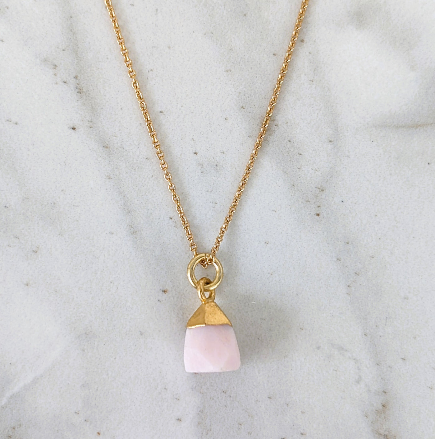 18 carat gold plated opal October bithstone necklace