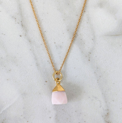 18 carat gold plated opal October bithstone necklace