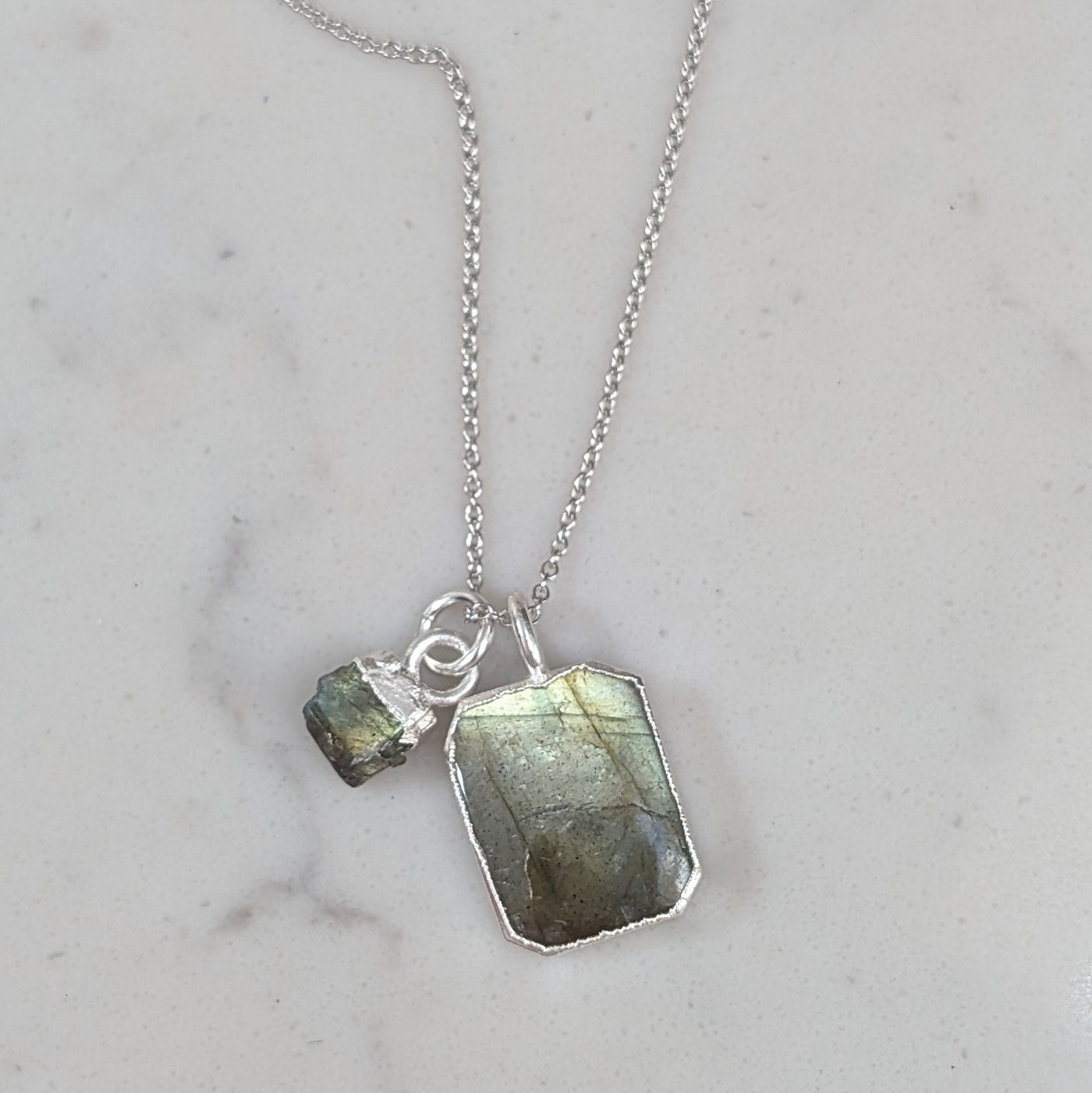 The Duo Labradorite Necklace