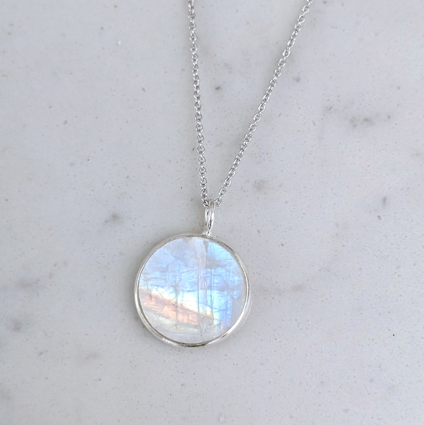 sterling silver moonstone June birthstone necklace