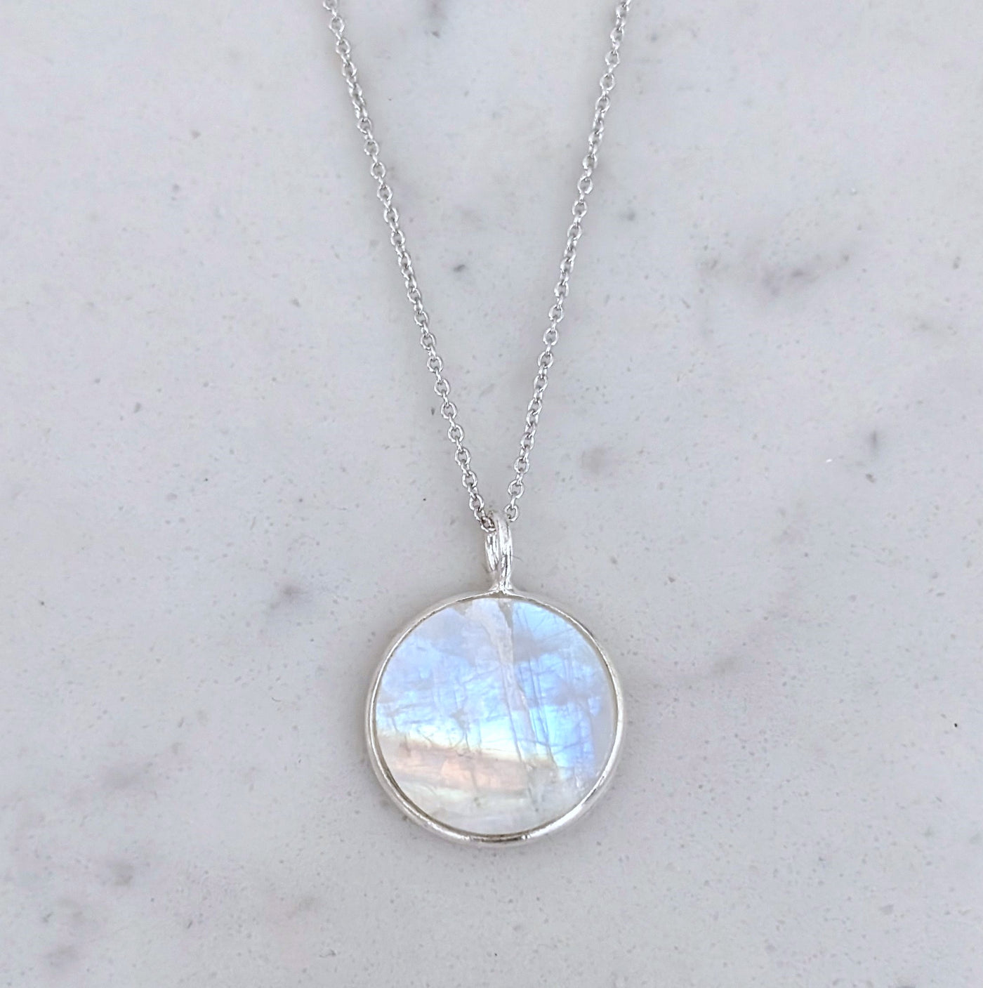 sterling silver moonstone June birthstone necklace