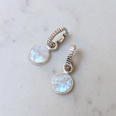 sterling silver moonstone June birthstone earrings