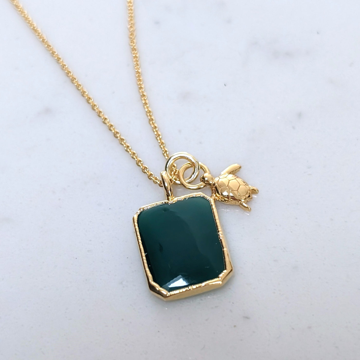 The Duo Green Onyx Necklace