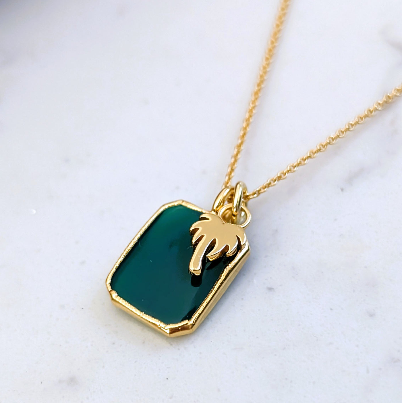 The Duo Green Onyx Necklace