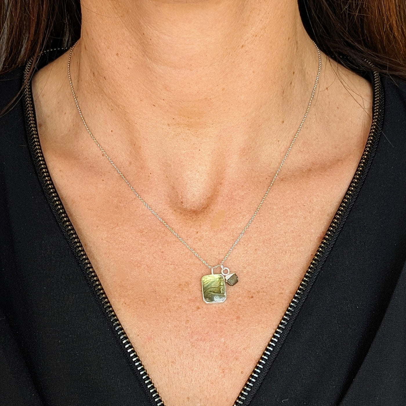 The Duo Labradorite Necklace