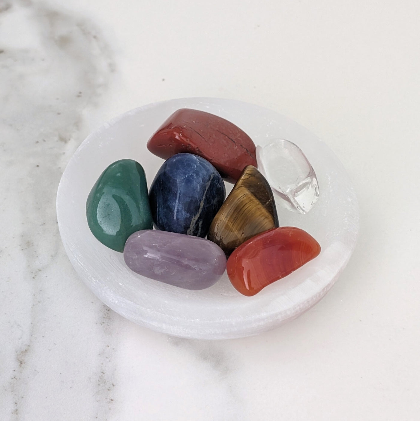 Lapis London essential crystal toolkit and selenite bowl