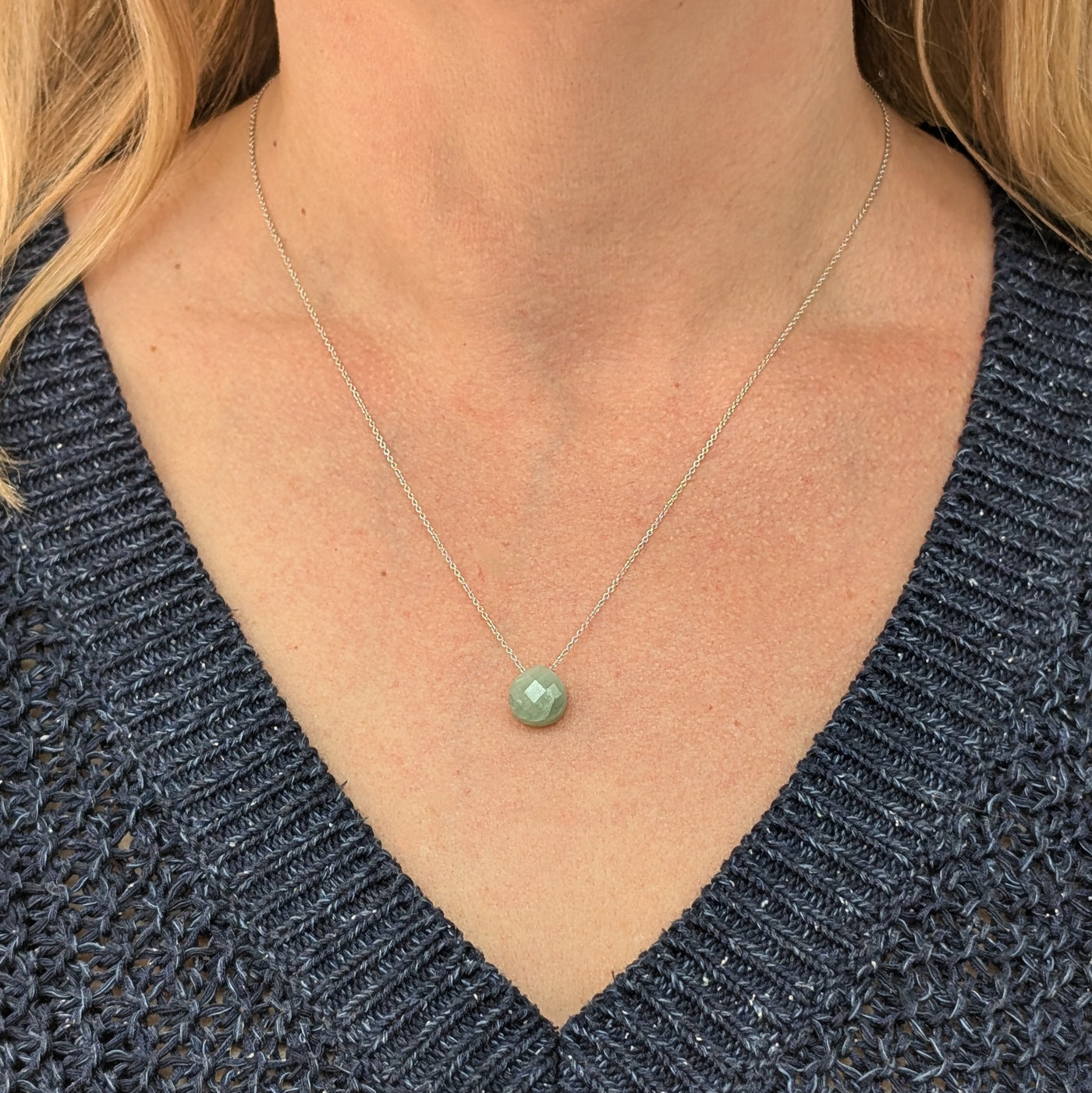 sterling silver aquamarine birthstone necklace 