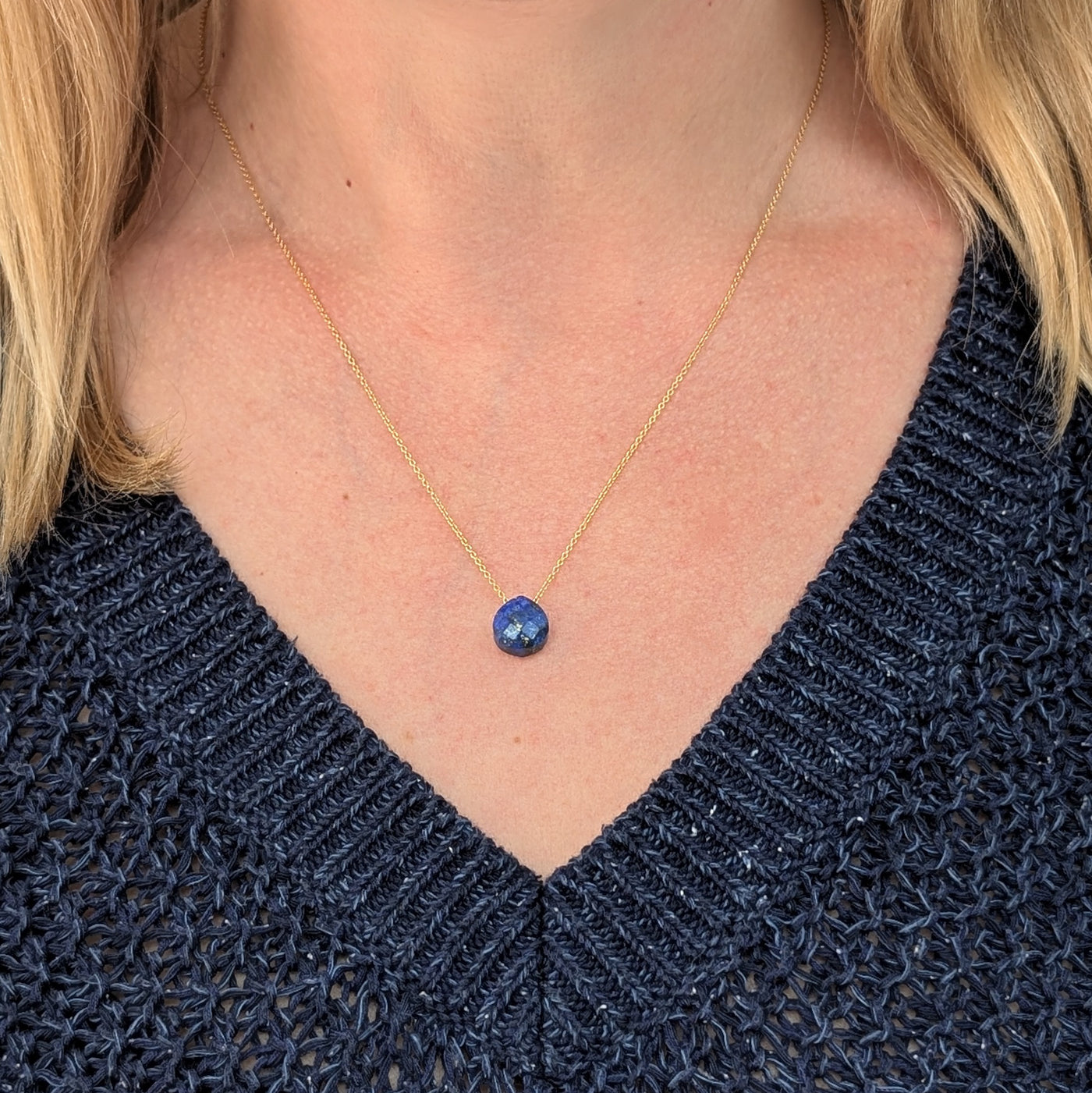 lapis lazuli September birthstone necklace