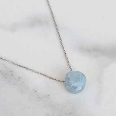 sterling silver aquamarine birthstone necklace 