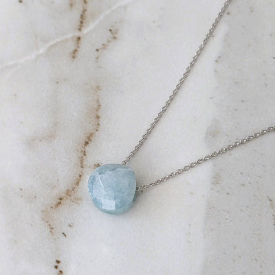 sterling silver aquamarine birthstone necklace 