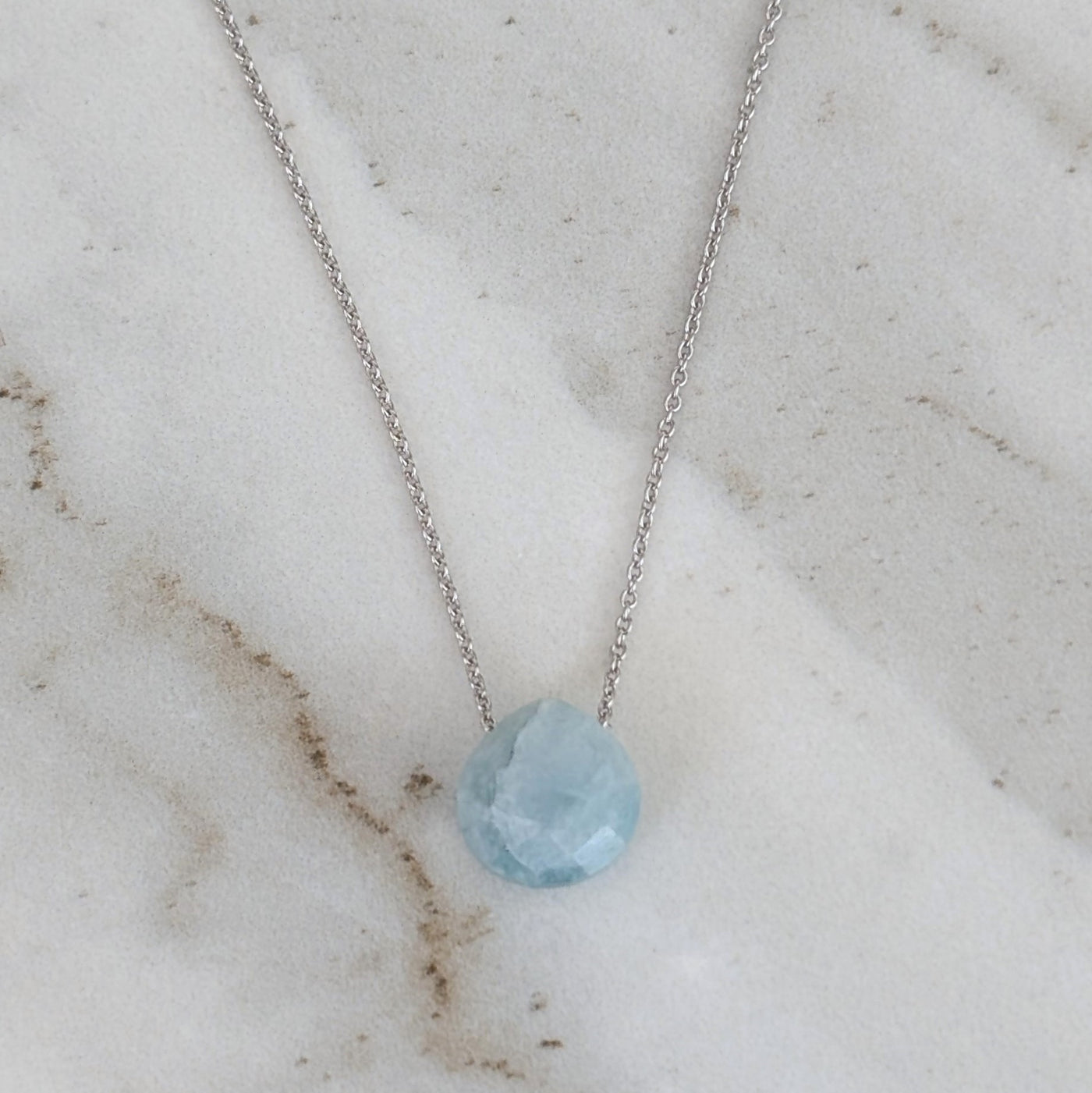 sterling silver aquamarine birthstone necklace 