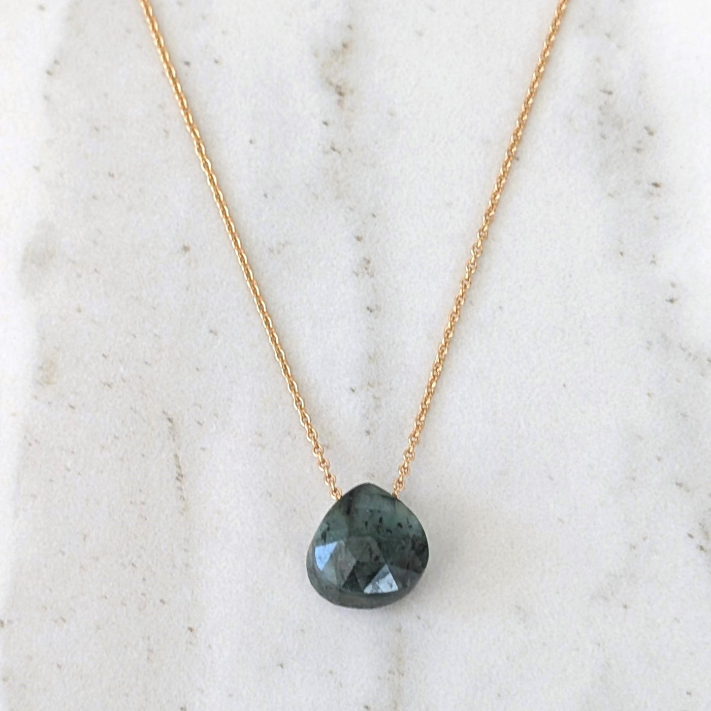 The Nuget gold emerald May birthstone necklace