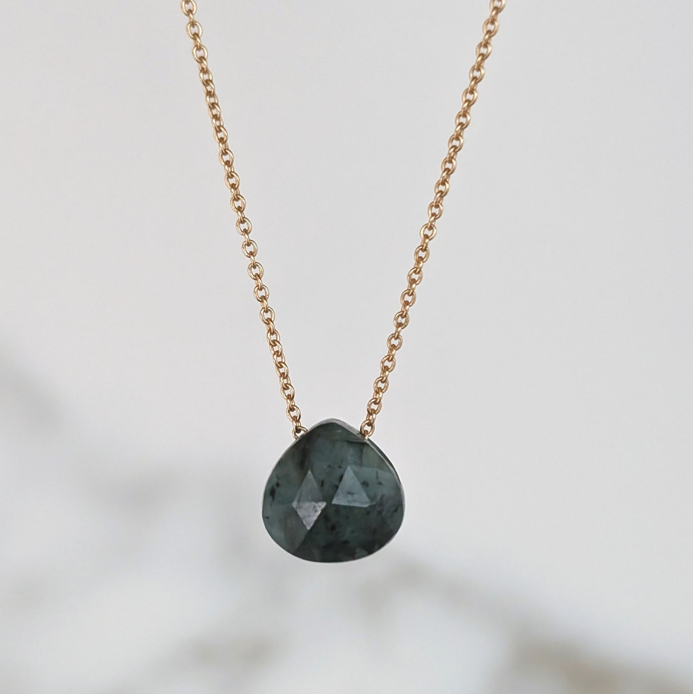 The Nuget gold emerald May birthstone necklace